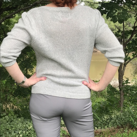 Vintage Tally-Ho Gray Silk Blend Sweater - Picture 4 of 11